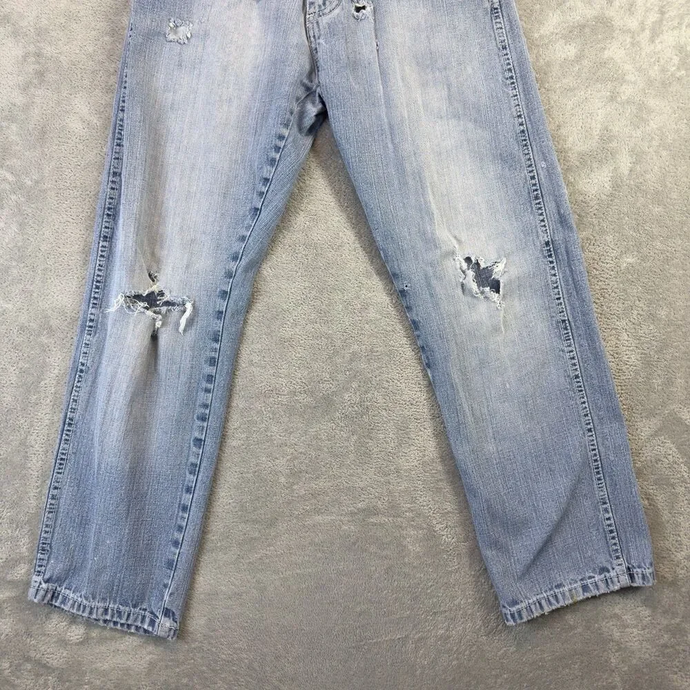Vintage Southpole Jeans Mens 29x30 Blue Medium Wash Y2K Distressed Skater Cotton